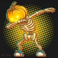Dabbing Pumpkin Head Skeleton T-Shirt thumb 7