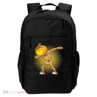 Dabbing Pumpkin Head Skeleton Backpack