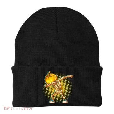 Dabbing Pumpkin Head Skeleton Beanie