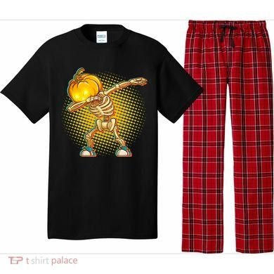 Dabbing Pumpkin Head Skeleton Pajama Set
