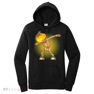 Dabbing Pumpkin Head Skeleton Women's Hoodie