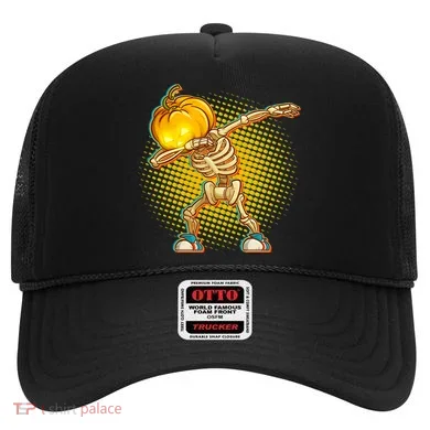 Dabbing Pumpkin Head Skeleton Hat