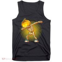 Dabbing Pumpkin Head Skeleton Tank Top thumb 0