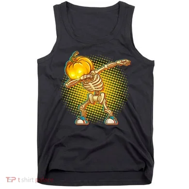 Dabbing Pumpkin Head Skeleton Tank Top