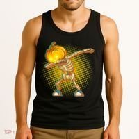 Dabbing Pumpkin Head Skeleton Tank Top thumb 3