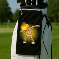 Dabbing Pumpkin Head Skeleton Golf Towel thumb 2