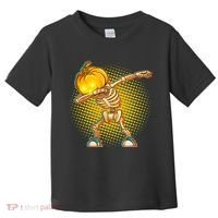Dabbing Pumpkin Head Skeleton Toddler T-Shirt thumb 0