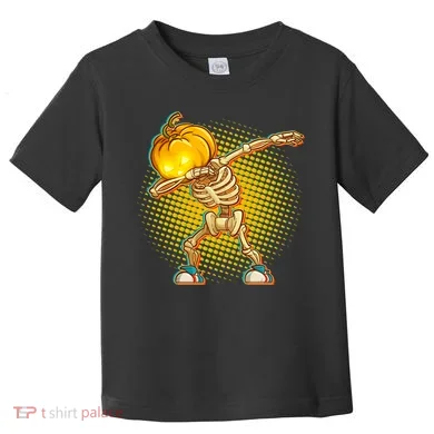 Dabbing Pumpkin Head Skeleton Toddler T-Shirt