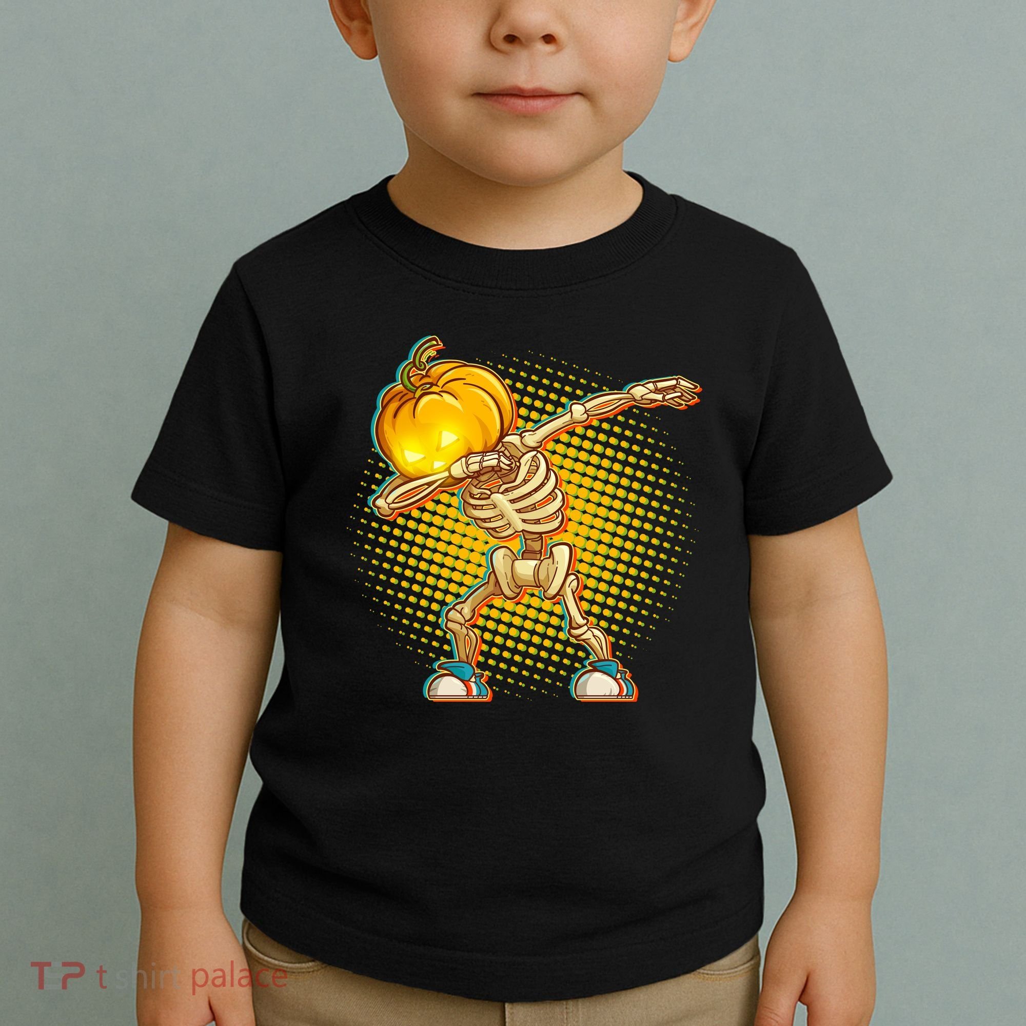 Dabbing Pumpkin Head Skeleton Toddler T-Shirt