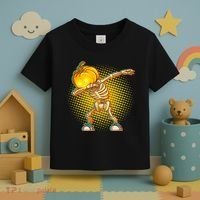 Dabbing Pumpkin Head Skeleton Toddler T-Shirt thumb 3