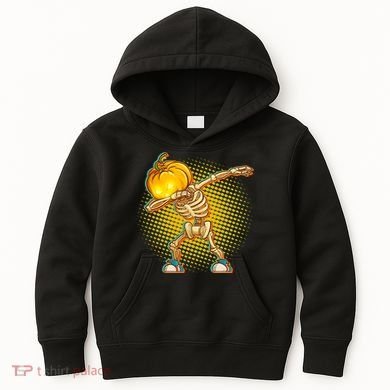 Dabbing Pumpkin Head Skeleton Kids Hoodie