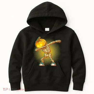 Dabbing Pumpkin Head Skeleton Kids Hoodie