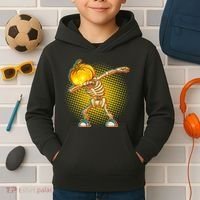 Dabbing Pumpkin Head Skeleton Kids Hoodie thumb 2