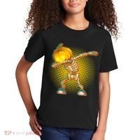Dabbing Pumpkin Head Skeleton Kids T-Shirt thumb 2