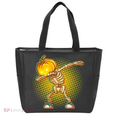 Dabbing Pumpkin Head Skeleton Tote Bag