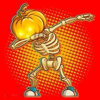 Dabbing Pumpkin Head Skeleton Santa Hat thumb 1