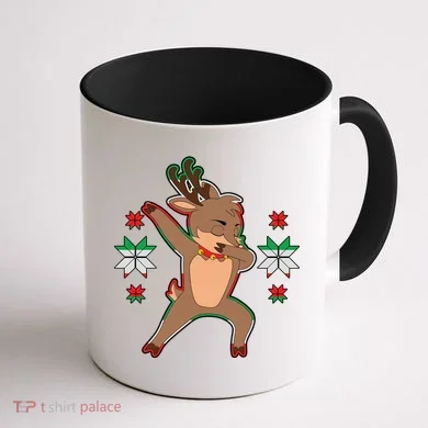 Dabbing Reindeer Coffee Mug back