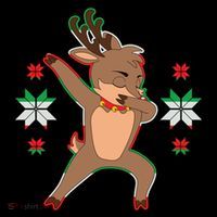 Dabbing Reindeer Kids Long Sleeve Shirt thumb 2