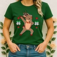 Dabbing Reindeer Women's T-Shirt thumb 2