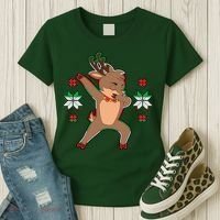 Dabbing Reindeer Women's T-Shirt thumb 3