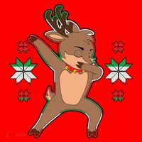 Dabbing Reindeer Santa Hat thumb 1
