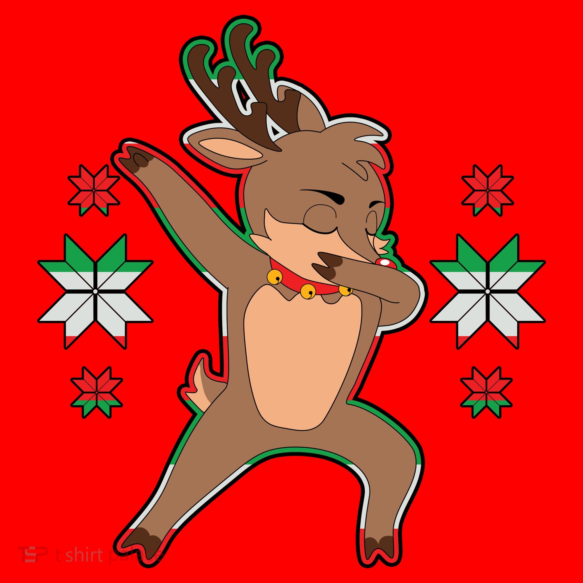 Dabbing Reindeer Santa Hat