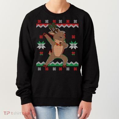 Dabbing Reindeer Ugly Christmas Women's Sweatshirt
