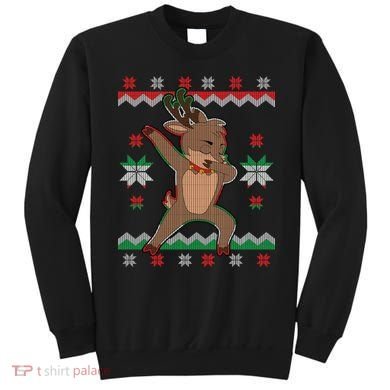 Dabbing Reindeer Ugly Christmas Sweatshirt