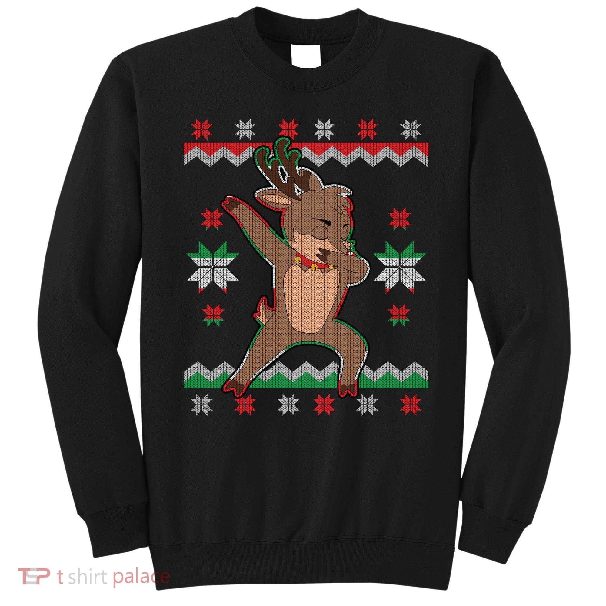 Dabbing Reindeer Ugly Christmas Sweatshirt