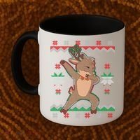 Dabbing Reindeer Ugly Christmas Coffee Mug thumb 2