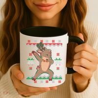Dabbing Reindeer Ugly Christmas Coffee Mug thumb 3