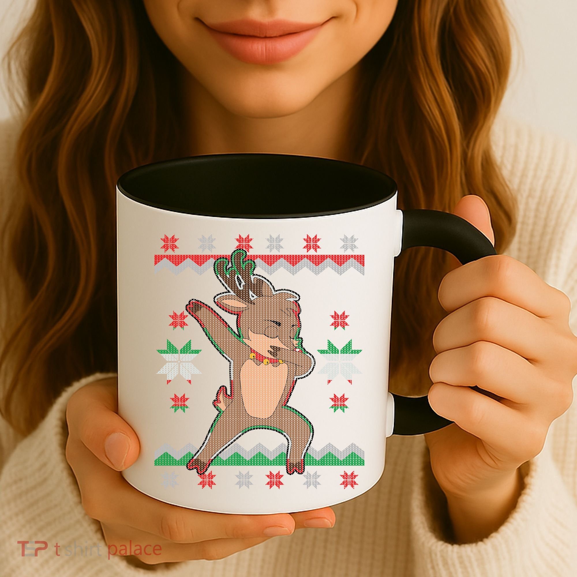 Dabbing Reindeer Ugly Christmas Coffee Mug
