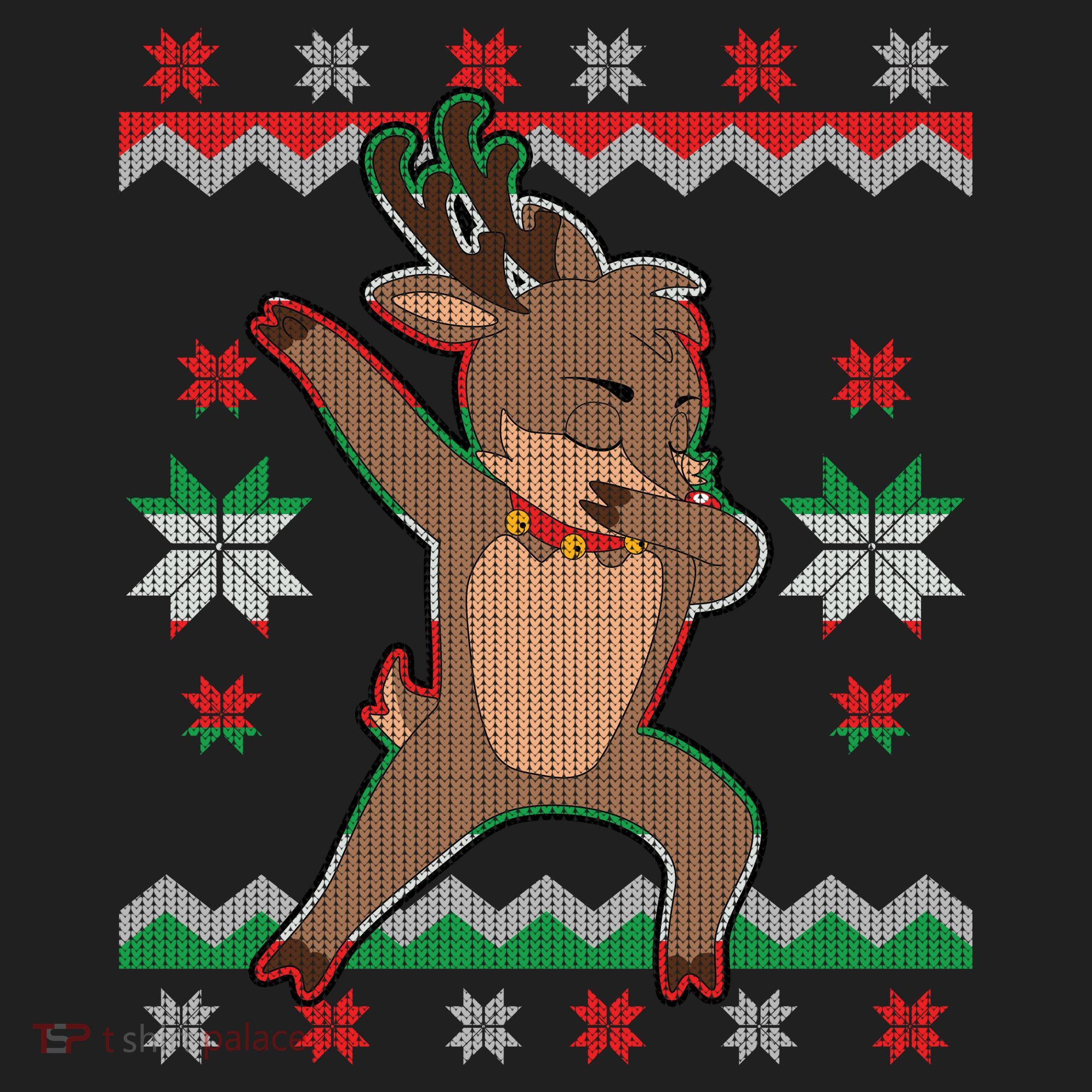 Dabbing Reindeer Ugly Christmas Beanie