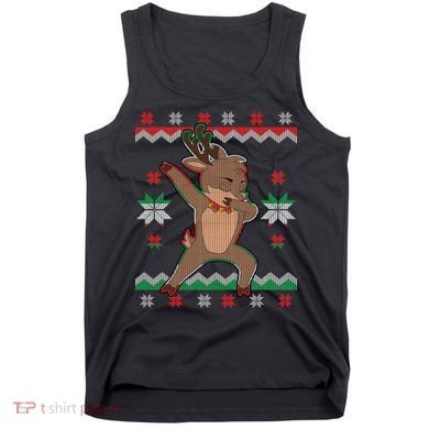 Dabbing Reindeer Ugly Christmas Tank Top