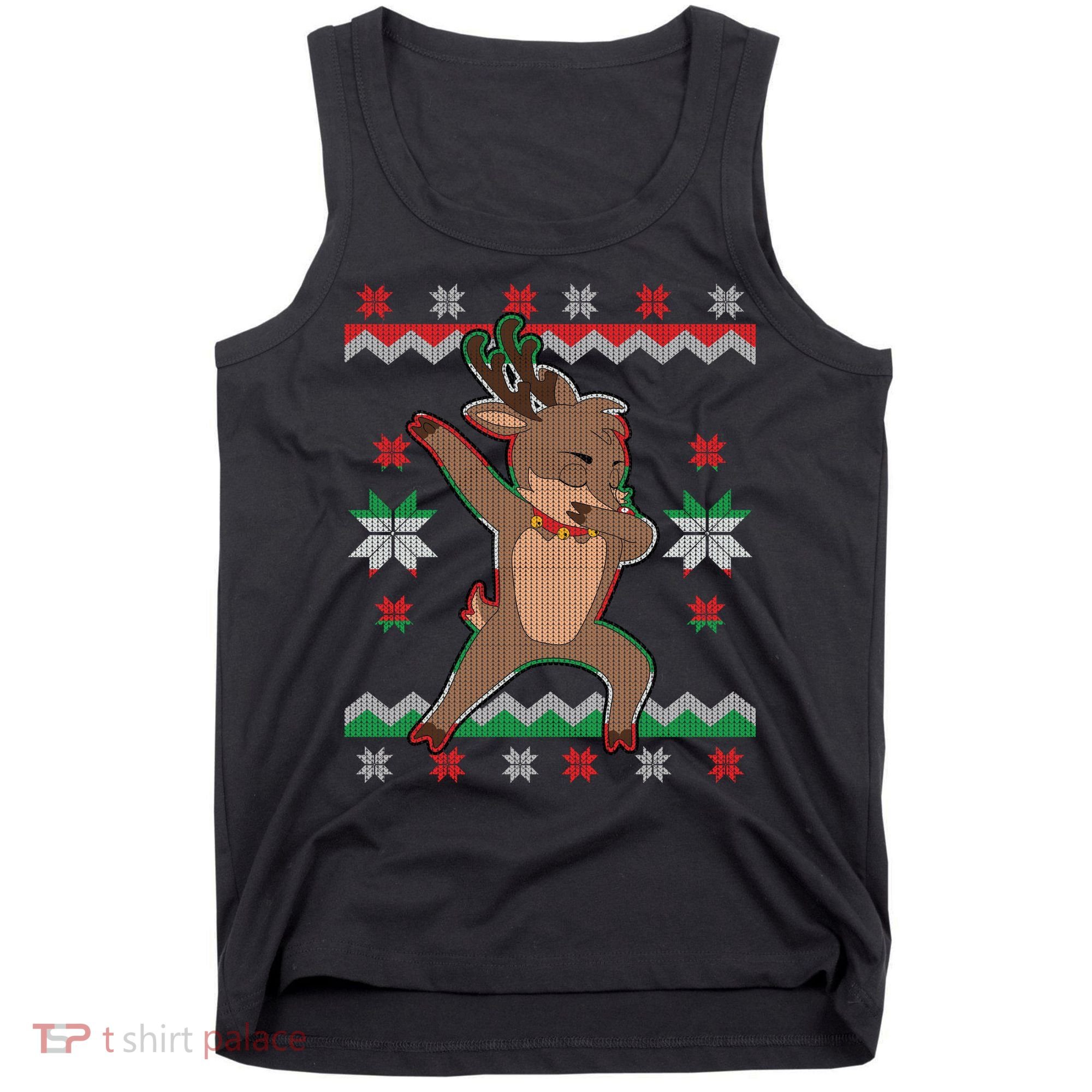 Dabbing Reindeer Ugly Christmas Tank Top
