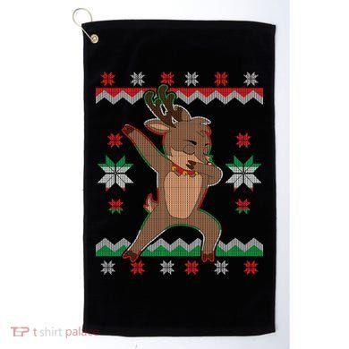 Dabbing Reindeer Ugly Christmas Golf Towel