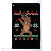 Dabbing Reindeer Ugly Christmas Golf Towel thumb 0