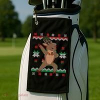 Dabbing Reindeer Ugly Christmas Golf Towel thumb 2