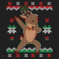Dabbing Reindeer Ugly Christmas Golf Towel thumb 3