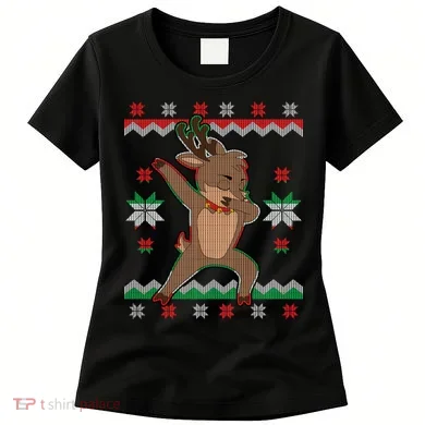 Dabbing Reindeer Ugly Christmas Women's T-Shirt