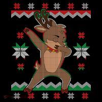 Dabbing Reindeer Ugly Christmas Kids Long Sleeve Shirt thumb 2