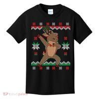 Dabbing Reindeer Ugly Christmas Kids T-Shirt thumb 0