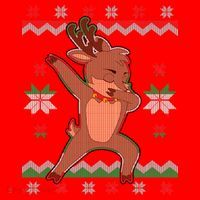Dabbing Reindeer Ugly Christmas Santa Hat thumb 1