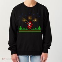 Dabbing Santa 8-Bit Ugly Christmas Women's Sweatshirt thumb 0