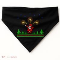 Dabbing Santa 8-Bit Ugly Christmas USA-Made Doggie Bandana thumb 0