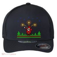 Dabbing Santa 8-Bit Ugly Christmas Flexfit Unipanel Trucker Cap thumb 0