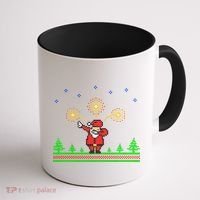 Dabbing Santa 8-Bit Ugly Christmas Coffee Mug thumb 1