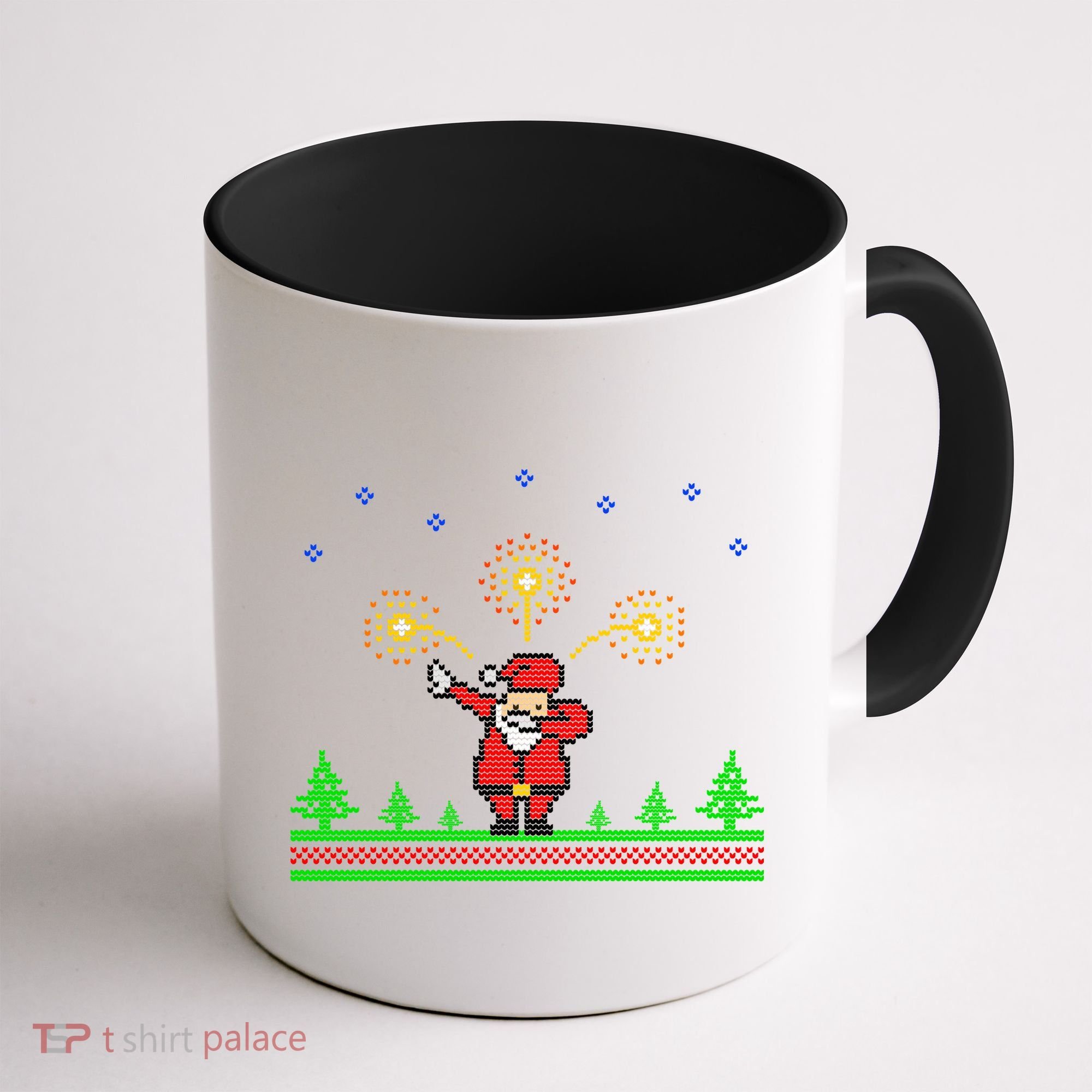 Dabbing Santa 8-Bit Ugly Christmas Coffee Mug