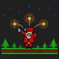 Dabbing Santa 8-Bit Ugly Christmas Beanie thumb 2