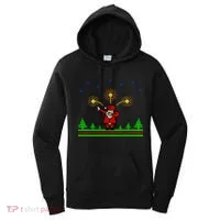 Dabbing Santa 8-Bit Ugly Christmas Women's Hoodie thumb 0